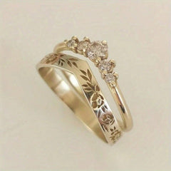 Vintage Elegant Ring Stack Set for Women Wedding Party Jewelry