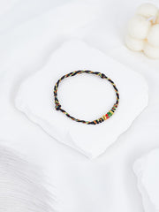 1Pcs Cotton Thread Bracelets, Enamel Koi Lucky Charm Bracelets for Women Personalized Jewelry, 0.15~0.4cm