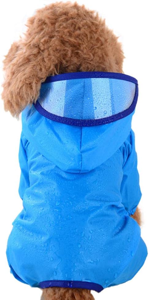 Raincoat for Dogs Waterproof Dog Rain Jacket Blue Waterproof Dog Raincoat Clothes Puppy Rain Coat Jacket with Hat Pet Dog Rain Coat for Small Dogs Xs
