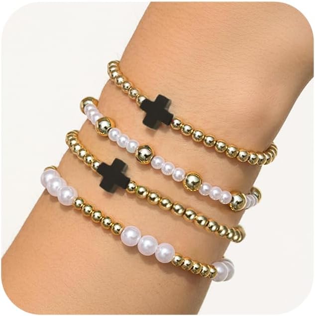 4PCS Handmade Bead Bracelets Set for Women - A Touch of Classic Elegance(Multicolor)