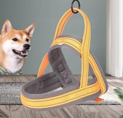 Dog Harness, Enhanced Control and Comfort, Durable and Adjustable Dog Harness (Bright red) (Yellow, L)