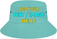 Custom Sun Bucket Hats for Women Men Personalized Wide Brim Fisherman Cap for Fishing Beach Foldable Travel Hat