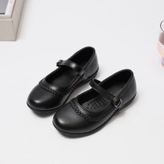 Girls Mary Jane Flats Lightweight School Uniform Shoes Black Dress Shoes