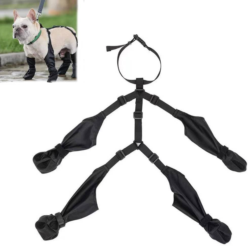 Dog Suspender Booties,Dog Paw Boot Leggings Anti-Slip,Dog Rain Boots Waterproof Winter Snow Boots,Dog Paw Boot Leggings for Winter,Adjustable Suspender Boots for Winter Snow Hiking Raining