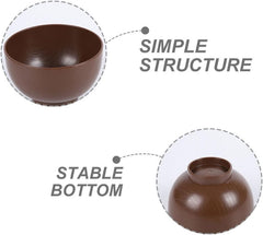 Unomor 1pcs Japanese Wood Grain Miso Bowl Small Reusable Soup and Rice Serving Bowl for Noodles for Home and Restaurant Use