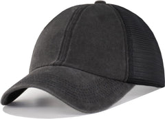 Distressed Soft Trucker Hat - M/L/XL/XXL Unstructured Vinatge Washed Snapback Baseball Cap for Men Women