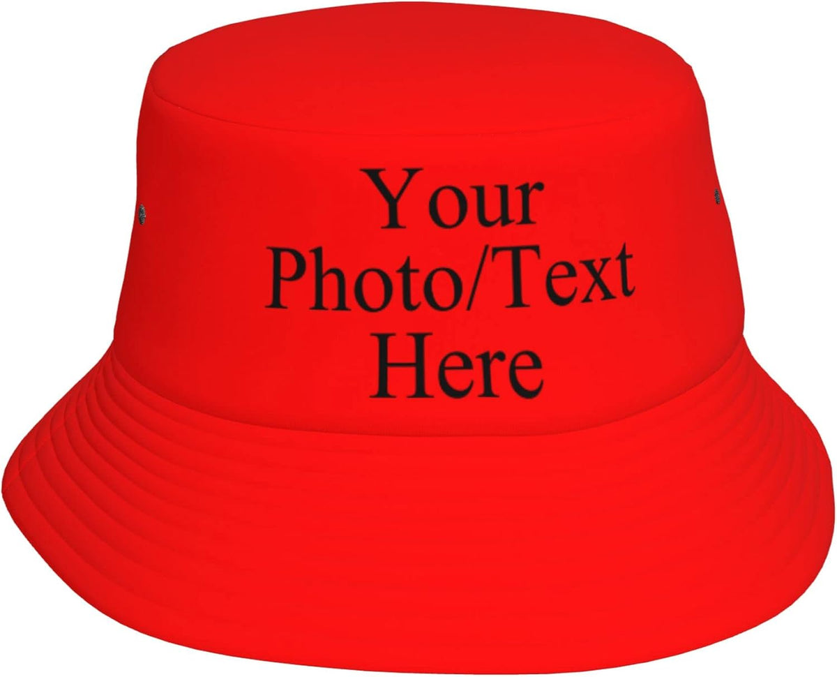 Custom Bucket Hat Personalized Add Your Name/Logo/Picture Foldable Fisherman's Caps