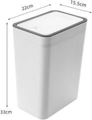 Household Garbage Cans Sealed Large Capacity Odorless Trash Bin with Press Top Plastic Design for Home Kitchen Living Room Bathroom (Black)