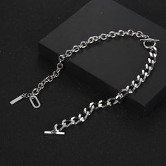 Fashion Simple Chunky Chain OT buckle Necklace Silver Choker Necklace Jewelry for Men Women
