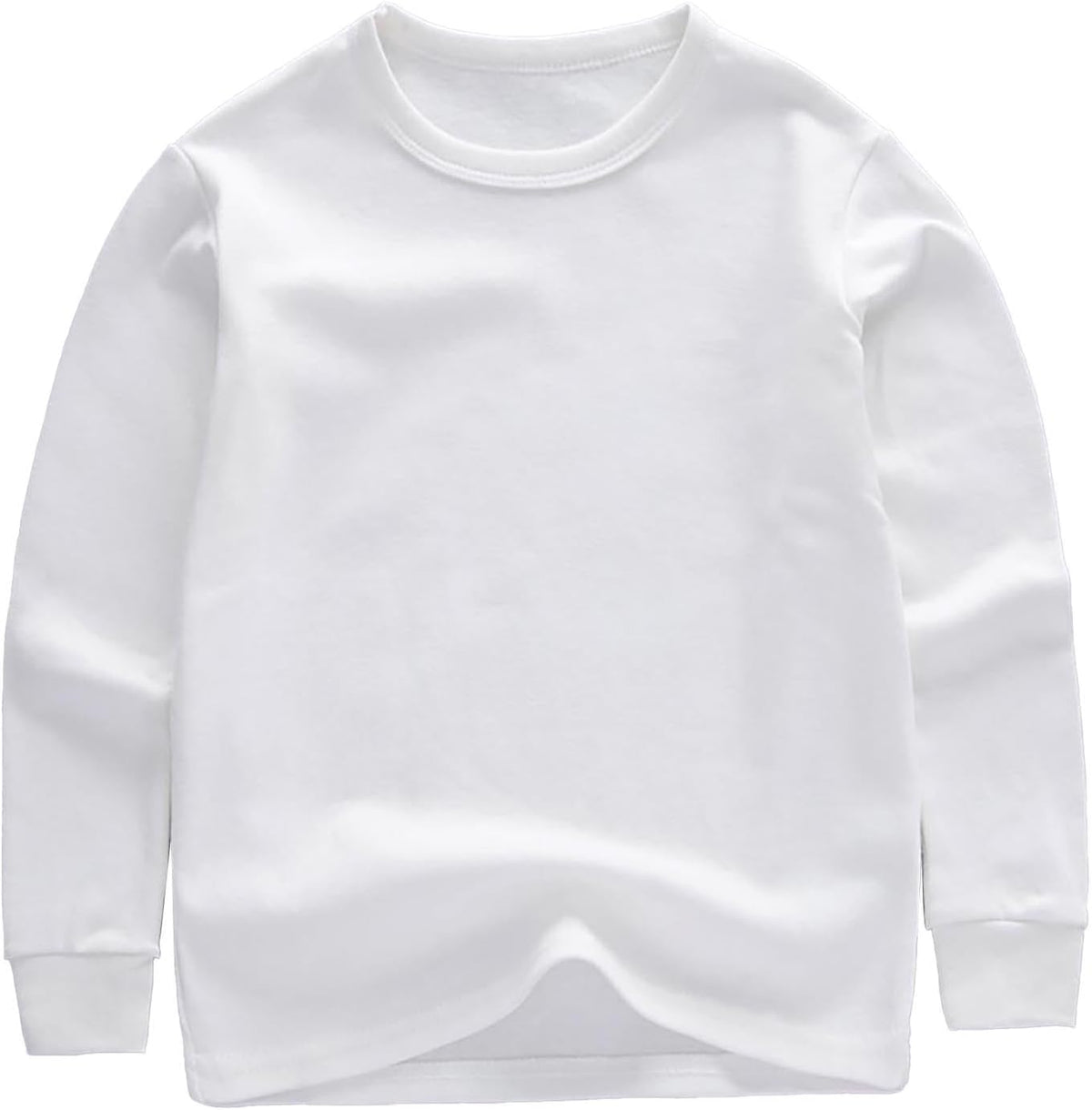 Kids Toddler Solid Color Cotton Shirts Tops Boys And Girls Long Sleeve Crewneck T-Shirts Casual Toddler Girls Sweatshirt