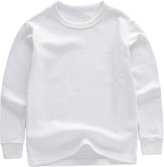 Kids Toddler Solid Color Cotton Shirts Tops Boys And Girls Long Sleeve Crewneck T-Shirts Casual Toddler Girls Sweatshirt