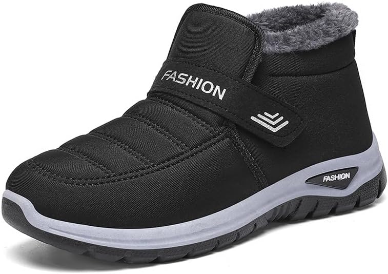 Men's Winter Boots Warm Insulated Snow Boots, Thick Sole, Casual Style Fleece Lined, Cold Weather Protection, Comfortable for Outdoor Activities (7,Black)