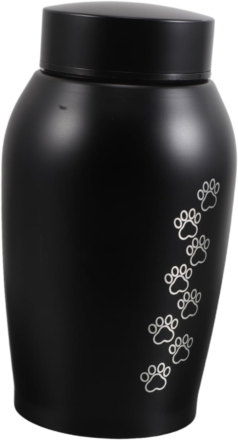 Pet Urn for Ashes Dog Cat Cremation Box Stainless Steel Memorial Keepsake for Hair Teeth Animal Urn Home Cemetery Display