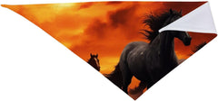 Horses Red Glowing Clouds Dog Bandana Pet Scarf Accessories for Small Medium Dogs Cats Photo Prop, Triangle Pet Bandanas Adjustable Puppy Bib Washable Dog Kerchief Puppy Neckerchief