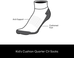 Calvin Klein Boys Quarter Socks - 6 Packs Comfort Stretch Cushioned Performance Athletic Ankle Socks for Boys (Sizes: M-L)