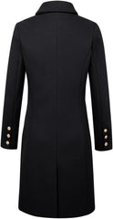 IDEALSANXUN Womens Fall Winter Wool Coats Double Breasted Midi Peacoat Trench Coats