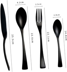 Black Dinner Fork Stainless Steel Cutlery Table Fork Perfect for Steak Family Dinner Home Hotel