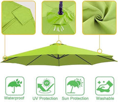 6.5ft 9ft 10ft Patio Umbrella Replacement Canopy, Outdoor Market Table Yard Parasol Replacement Top Cover, Garden Umbrella Canopy Cloth Replacement