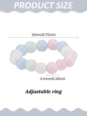 1Pcs Stretch Finger Rings, Dyed Stackable Ring for Women Birthday Festival Elegant Gifts, Inner Diameter: 19mm