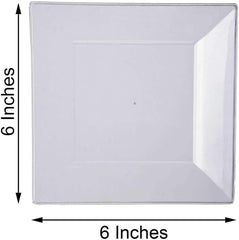 Efavormart 10 Pack - 6" Clear Disposable Plastic Square Salad Dessert Plates for Wedding, Birthday, Reception, Buffet, Upscale Occasions, Catered, Restaurants