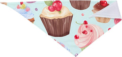 Cupcake Pattern Dog Bandana Pet Scarf Accessories for Small Medium Dogs Cats Photo Prop, Triangle Pet Bandanas Adjustable Puppy Bib Washable Dog Kerchief Puppy Neckerchief