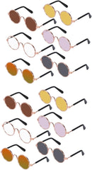Angoily 12pcs Funny Sunglasses for Pets Adorable Eyewear for Dogs and Cats Includes Gold Frame Yellow White Tawny and Crystal Red for Parties and Costumes