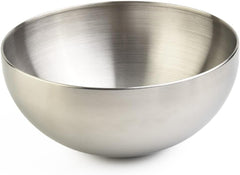 Double Wall Stainless Steel Mixing Bowl Heat Insulated Rice Soup Salad Container with Anti-Slip Base Kitchen Storage Bowls Nesting Set(12cm Silver)