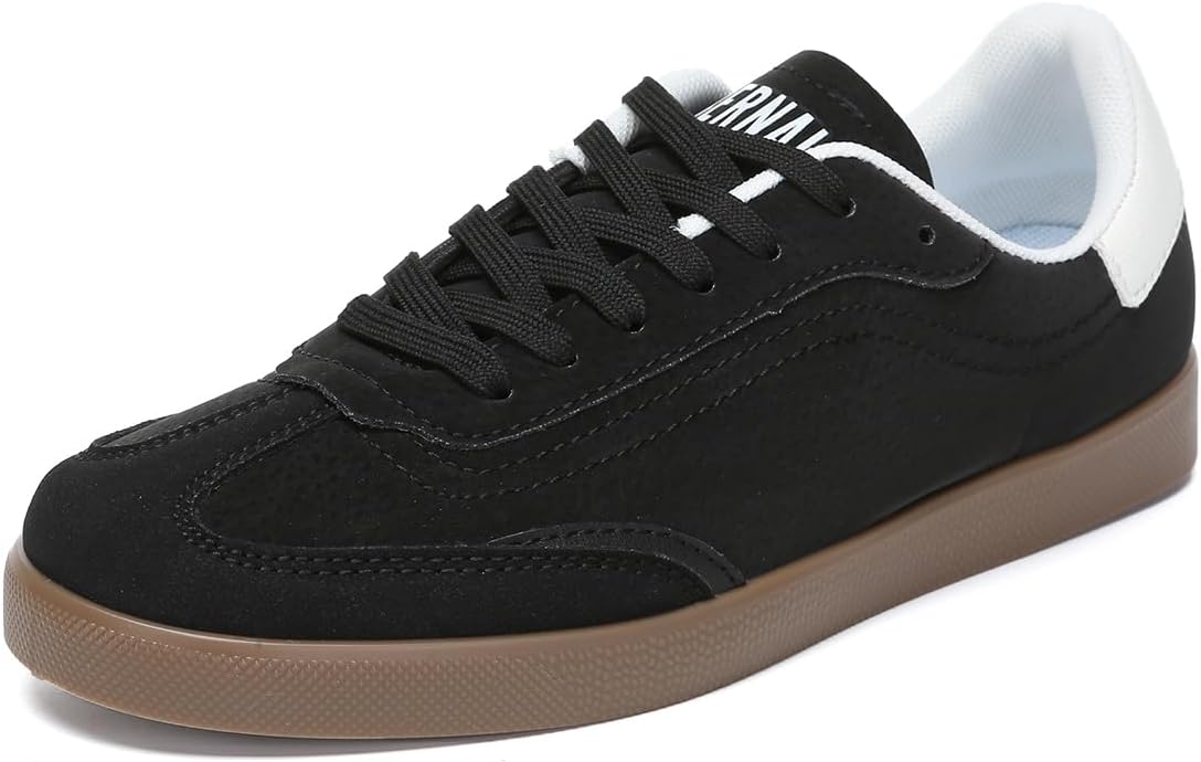 Bernal Women's Fashion Sneakers Flat Low-Top Lace-Up Comfortable School Casual Tennis Shoes Non Slip Walking Travel Shoes Dress Sneakers