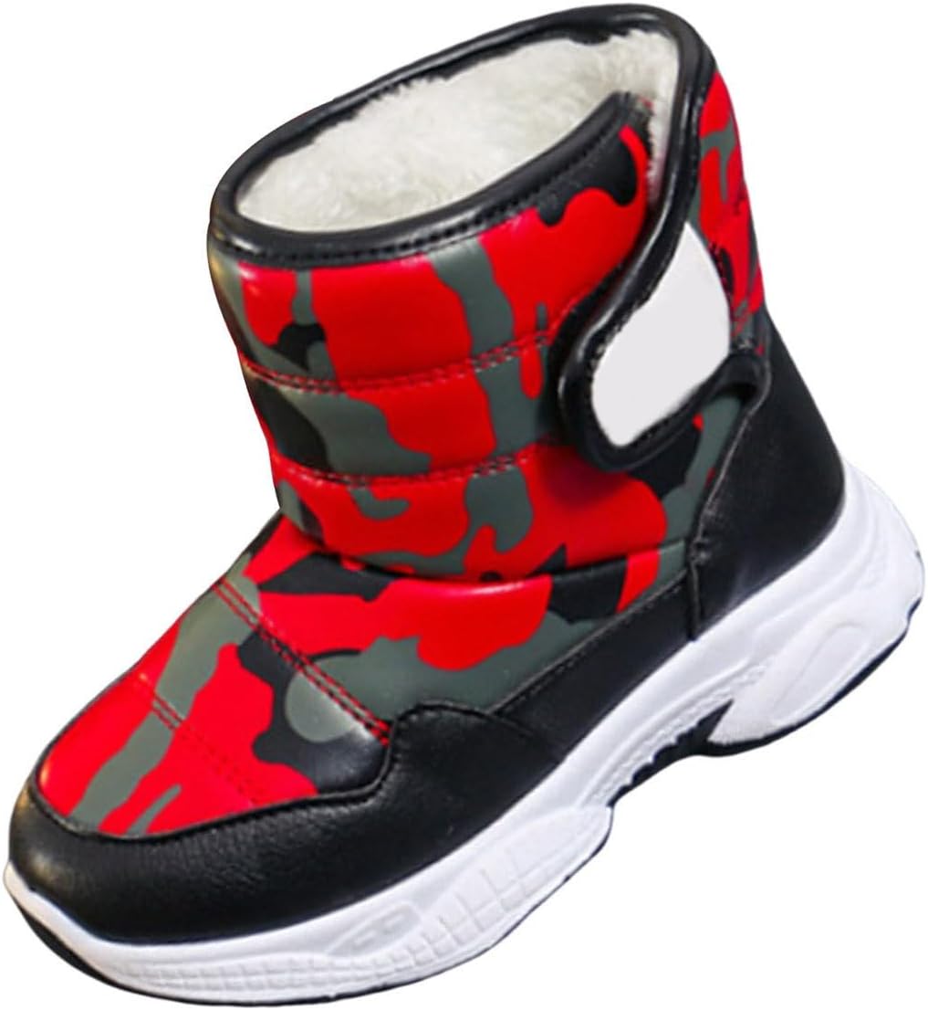 Kids Chunky Warm Snow Boots Boys Girls Winter Water𝗽roof Outdoor Slip 𝗥esistant Cold Weather Comfy Soft Shoes