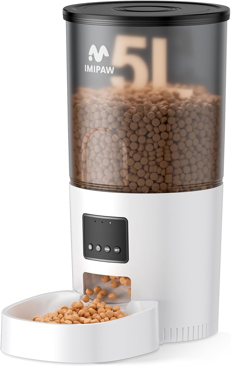 Automatic Cat Feeder - 3L Pet Dry Food Dispenser with Timed Programmable Portion Control, Dual Power Backup, Easy Set Up, 10 Meals Per Day for Cats and Puppies, Black（Remote Not Supported）