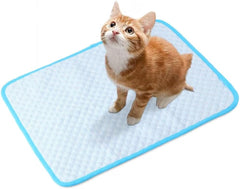 Cooling Mat Pad for Dogs Cats Ice Silk Cooling Bed for Dogs Ice Bed for Cats Pet Mats for Cats Bed Dog Pad Pupy Pad for 5Kg Pet (S/50X40CM)