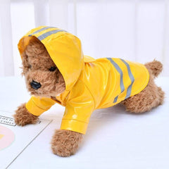 Raincoat for Dogs Lightweight Dog Raincoats Yellow Pets Dog Clothes Hooded Raincoats Reflective Strip Dogs Rain Coat Waterproof Jackets Outdoor Breathable Clothes S
