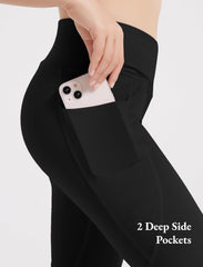 EXARUS 4 Pack Girls Leggings Teen Yoga Pants Crossover V Waist Ankle/Full Length High Waisted for Sports Tween Casual