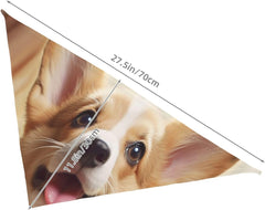 Cute Corgi Dog Bandana Pet Scarf Accessories for Small Medium Dogs Cats Photo Prop, Triangle Pet Bandanas Adjustable Puppy Bib Washable Dog Kerchief Puppy Neckerchief