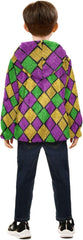 Carnival Rhombic Toddler Zip up Hoodie Fleece Outerwear Jackets for Fall Winter 3T