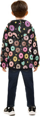CHIFIGNO Colorful Donut Black Kids Zip up Jacket Lightweight Thick Fleece Outerwear Jackets 3T