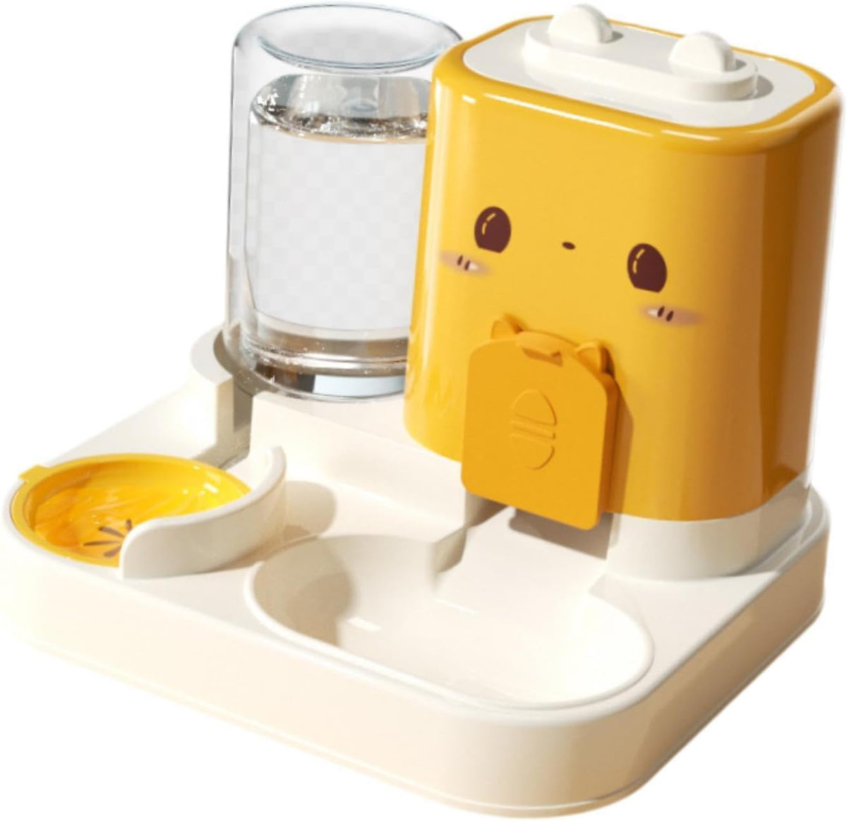 Gravity Cat Feeder 2 in 1 Automatic Pet Feeder Removable Portable Convenient Drinking Cats Feeder Pet Feeding Bowl for Small Animals Puppy, Pink