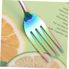 Wakauto Colorful Stainless Steel Dinner Forks 1-Piece Creative Tableware for Home Kitchen Dishwasher Safe for Western Food and Fruit Serving