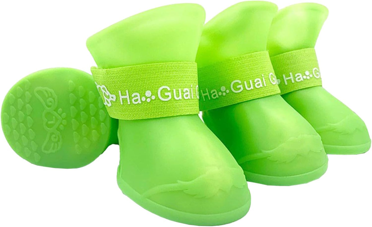 FEESHOW Waterproof Dog Shoes Dog Boots Paw Protectors for Hot Cold Pavement Anti-Slip Rubber Sole Puppy Shoes Black XX-Large