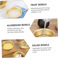 Ciieeo Korean Style Rice Wine Bowl Set 3-Piece Golden Aluminum Soup Bowls for Warm and Cool Drinks for Korean Cuisine and Outdoor Dining