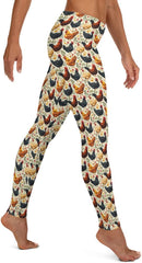 Chicken Print Farm Leggings – Cozy, Fun & Stretchy
