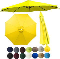 Patio Umbrella Replacement Canopy 6 Ribs 8 Ribs,Outdoor Table Market Replacement Parasol Top Cover, 7.5ft 9ft 10ft UV Sun Protection Waterproof Replace Umbrella Fabric