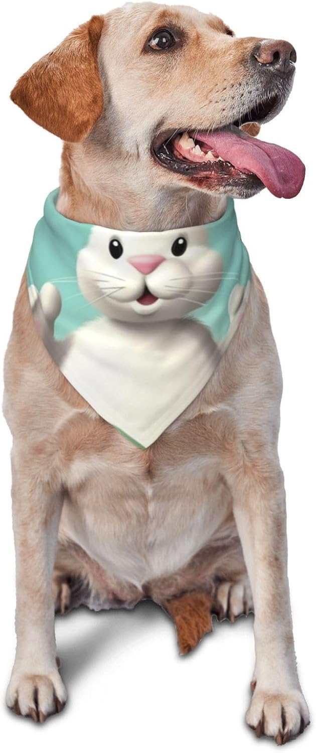 Happy Easter Eggs Bunny Tail Dog Bandana Pet Scarf Accessories for Small Medium Dogs Cats Photo Prop, Triangle Pet Bandanas Adjustable Puppy Bib Washable Dog Kerchief Puppy Neckerchief