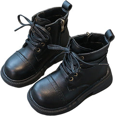 IWIHMIV Toddler Boy Winter Shoes Snow Boots for Kids Non Slip Short Boots Girls Ankle Boots Side Zipper Comfortable Dress Booties