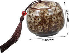 HANABASS Small Ceramic Cremation Urn for Human Ashes and Pets Elegant Red Keepsake Memorial Box for Dogs and Cats and Easy to Clean for Home Display