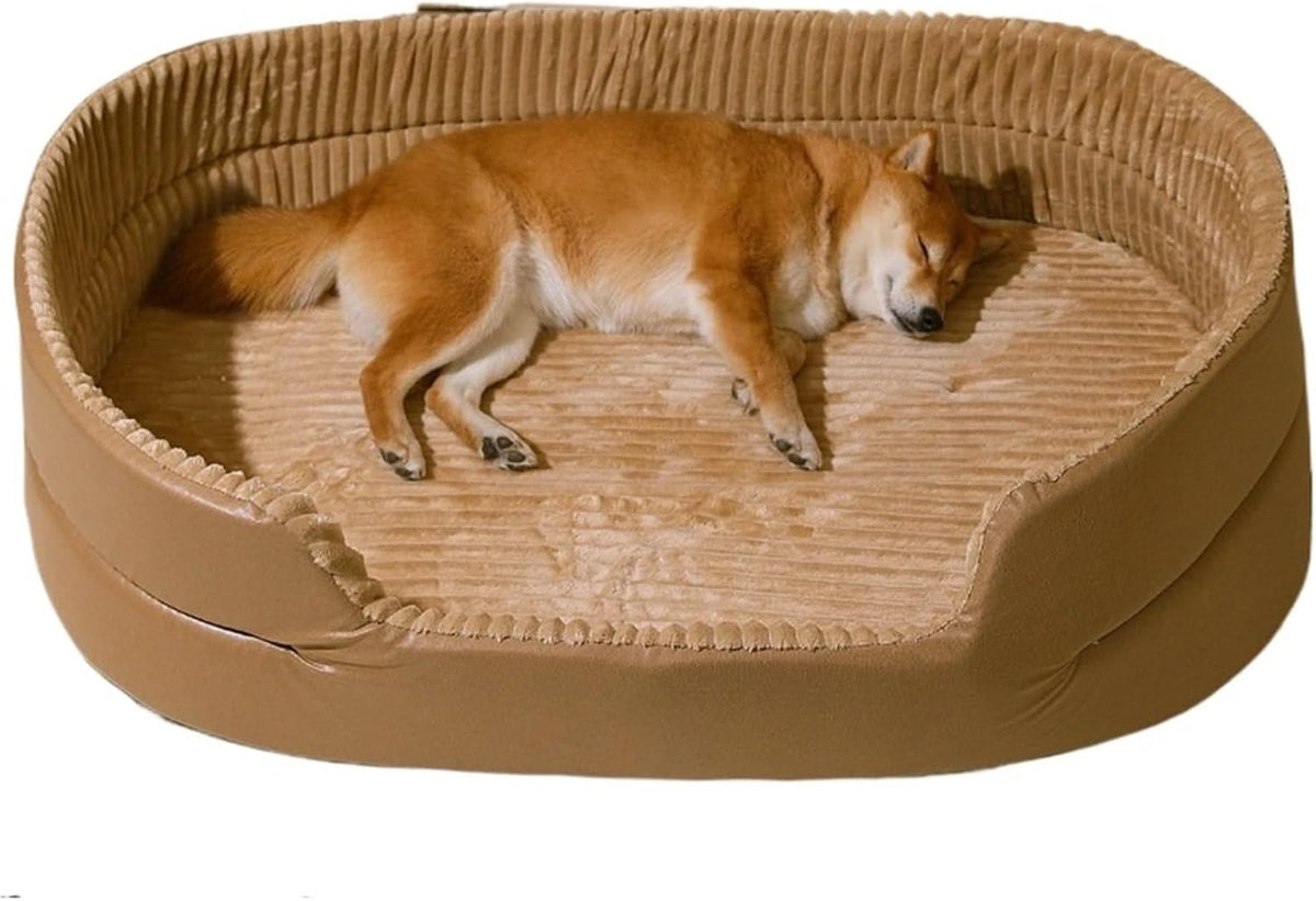 Fluffy Dog Bed - Large Cozy Pet Bed for Dogs and Cats | Custom Kennel Mat & Sofa Basket for Small Pets | Winter Blanket Included(Coffee,40x30cm)