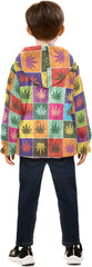 Colorful Leaves Grid Toddler Boy Comfy Soft Fleece Outerwear Jackets with Polar Fleece Lining 3T