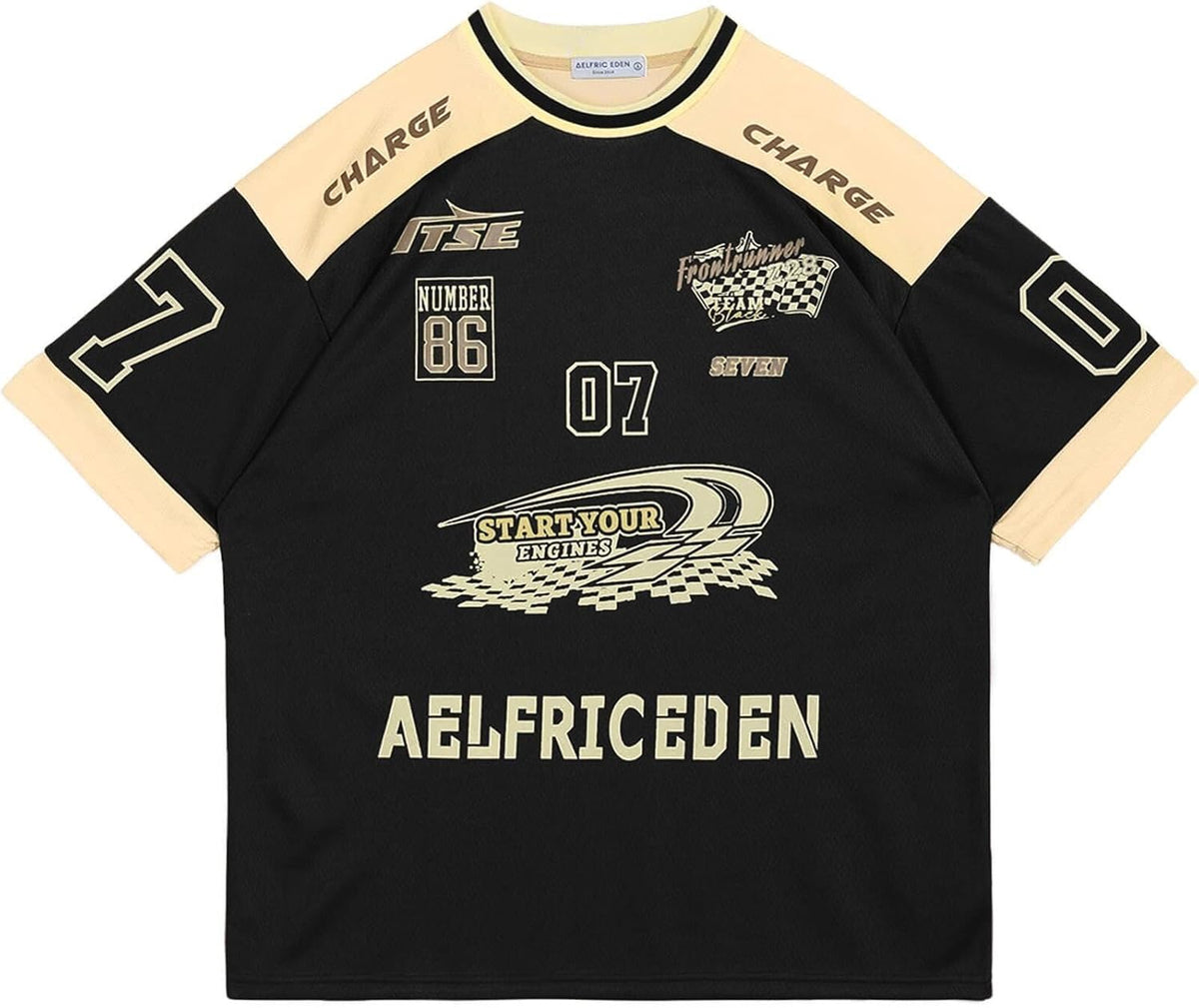 Aelfric Eden 90s Oversized T Shirts Unisex Grahpic Jersey Printed Casual Tees Streetwear Vintage Summer Top Tshirt