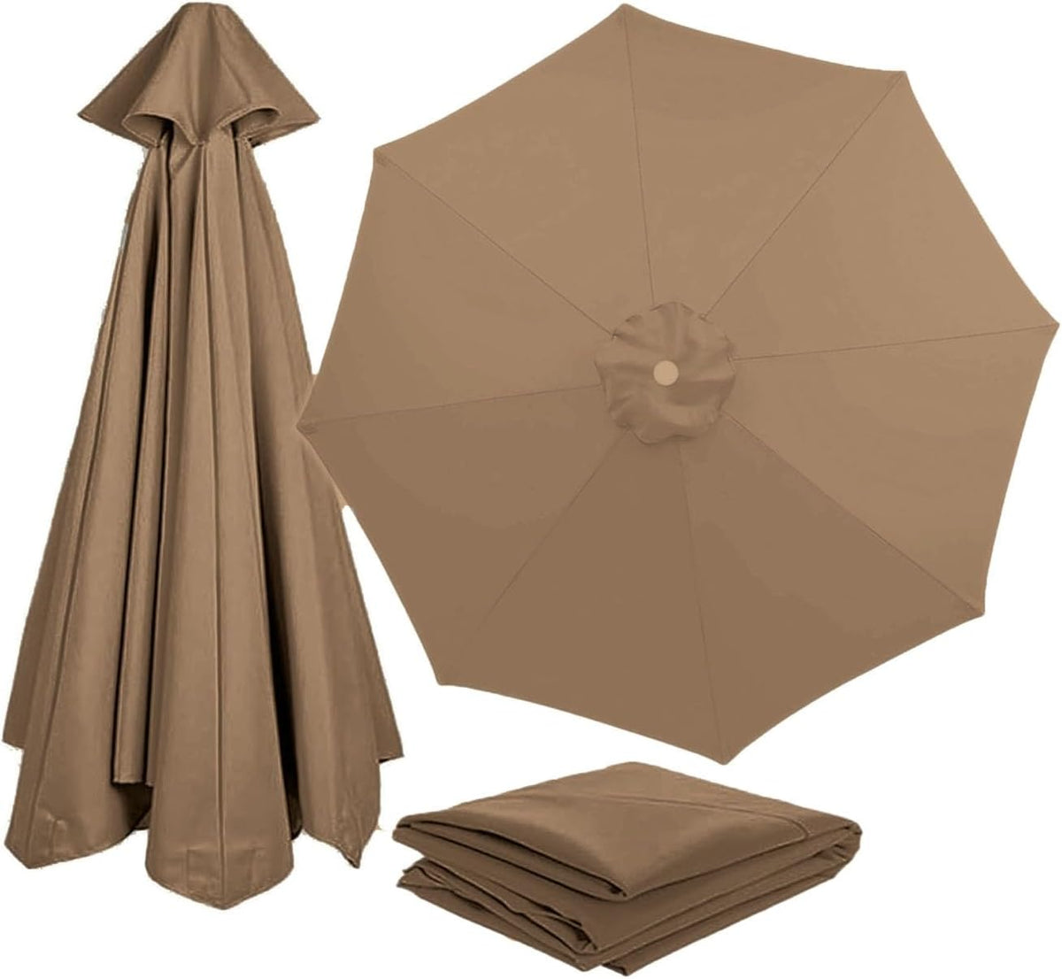 Outdoor Parasol Fabric Replacement, 2.7m 3.0m Garden Parasol Canopy Cover Replacement Parasol Canopy 9ft Outdoor Umbrella Replacement Top Replacement Cloth for patio umbrella 6 Ribs 8 Ribs