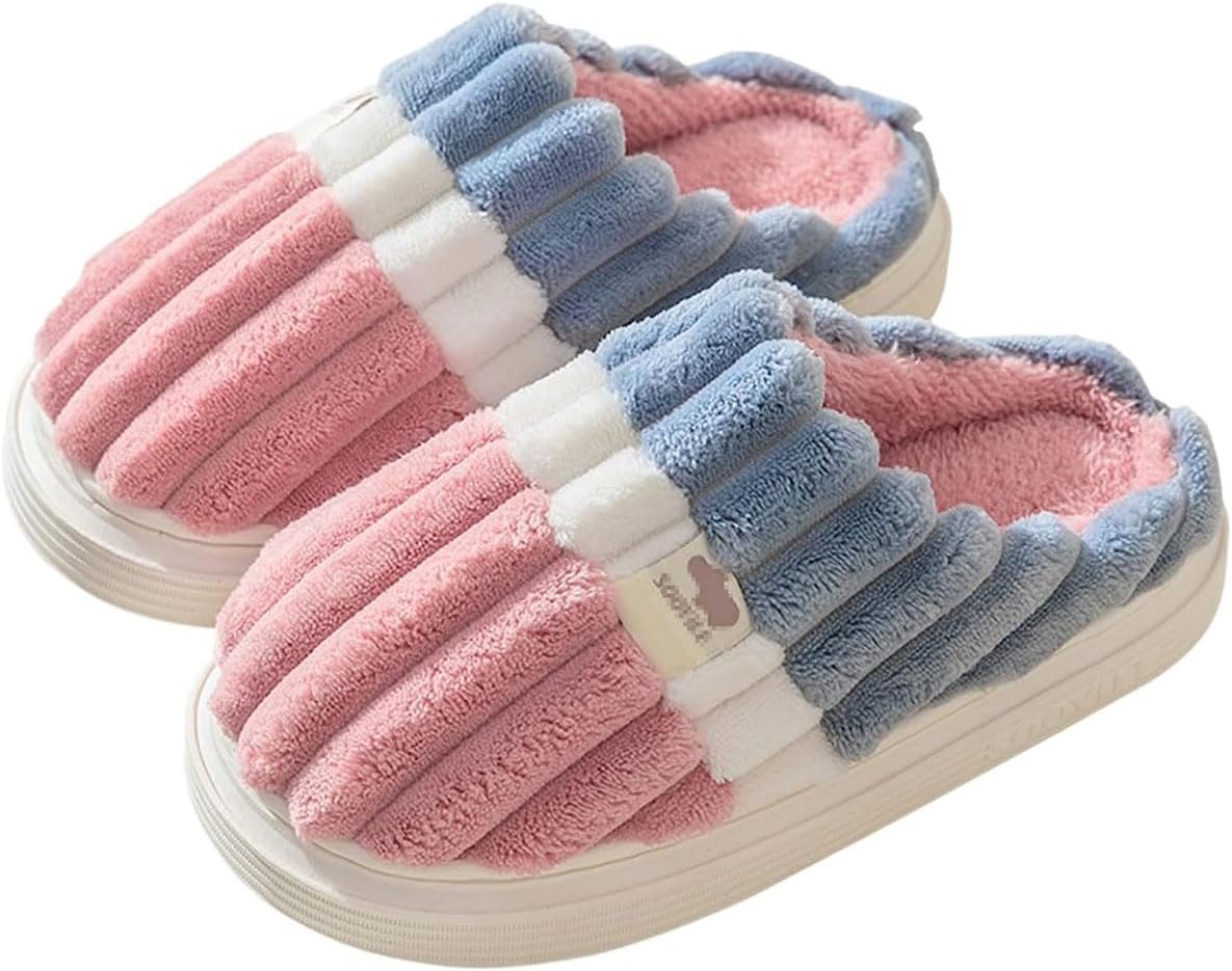 JITEM Pantuflas Slippers for Women/Men Slip on Cozy Fuzzy House Slippers Memory Foam Slippers Outdoor Indoor Winter Warm Plush Bedroom Shoes Zapatillas Creative Gift